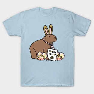 Funny Easter Bunny Ears on Capybara T-Shirt